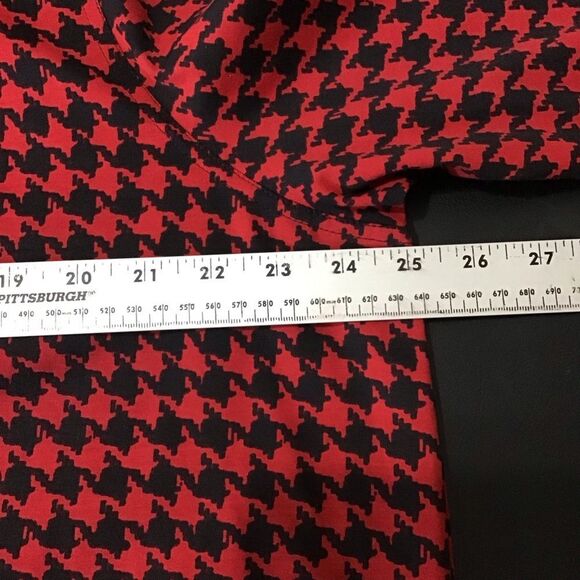 Kim Rogers Full Zip Red Black Houndstooth Jacket 1X - Picture 4 of 8